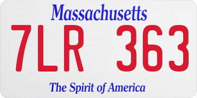 MA license plate 7LR363