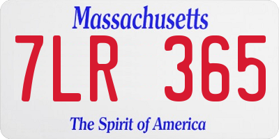 MA license plate 7LR365