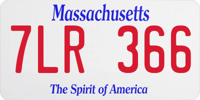 MA license plate 7LR366