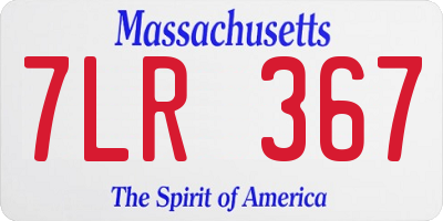MA license plate 7LR367