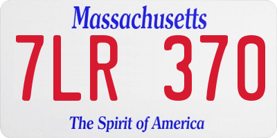 MA license plate 7LR370