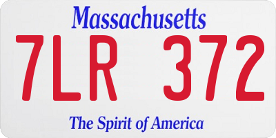 MA license plate 7LR372