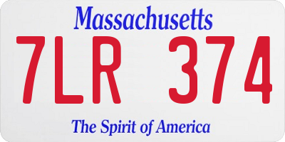 MA license plate 7LR374