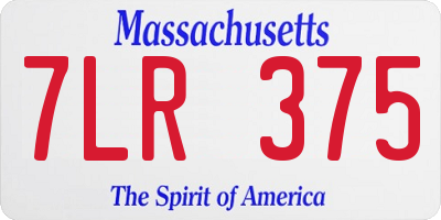 MA license plate 7LR375