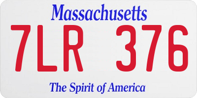 MA license plate 7LR376