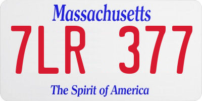 MA license plate 7LR377