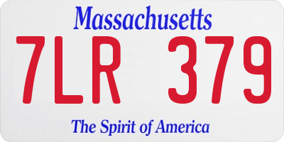 MA license plate 7LR379
