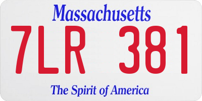MA license plate 7LR381