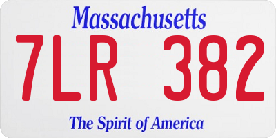 MA license plate 7LR382