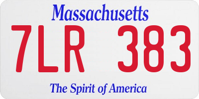 MA license plate 7LR383