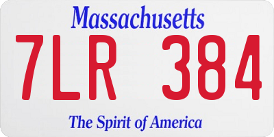 MA license plate 7LR384