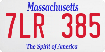 MA license plate 7LR385
