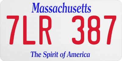 MA license plate 7LR387