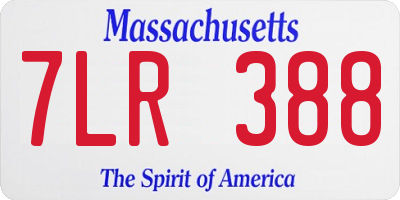 MA license plate 7LR388