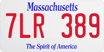 MA license plate 7LR389
