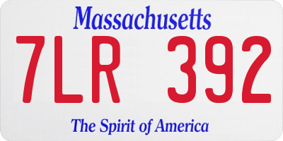 MA license plate 7LR392