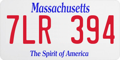 MA license plate 7LR394