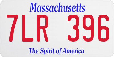 MA license plate 7LR396
