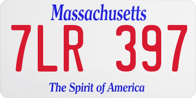 MA license plate 7LR397