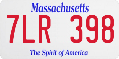 MA license plate 7LR398