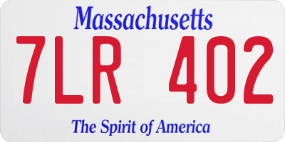 MA license plate 7LR402