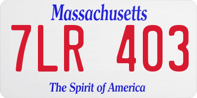 MA license plate 7LR403