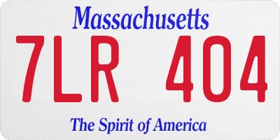 MA license plate 7LR404