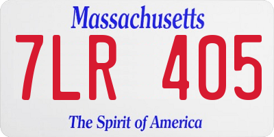 MA license plate 7LR405