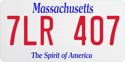 MA license plate 7LR407