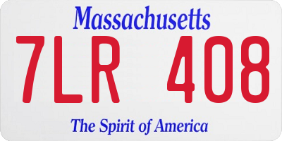 MA license plate 7LR408