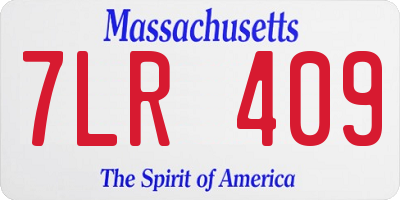 MA license plate 7LR409