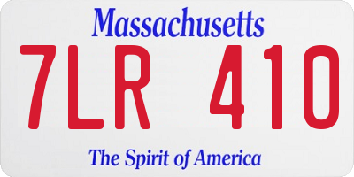 MA license plate 7LR410