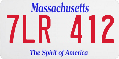 MA license plate 7LR412