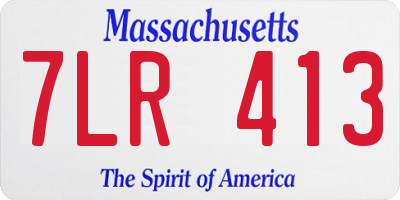 MA license plate 7LR413