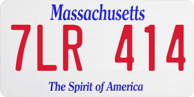 MA license plate 7LR414
