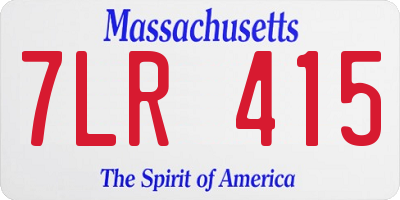 MA license plate 7LR415