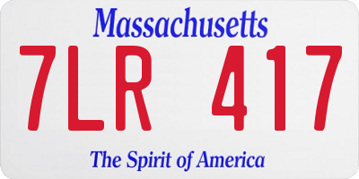 MA license plate 7LR417