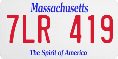 MA license plate 7LR419
