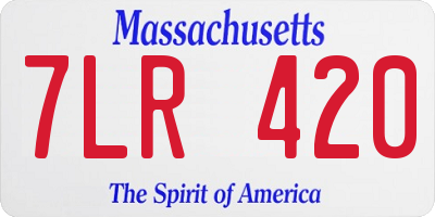 MA license plate 7LR420