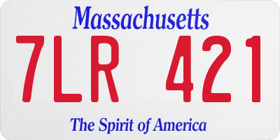 MA license plate 7LR421
