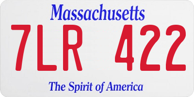 MA license plate 7LR422