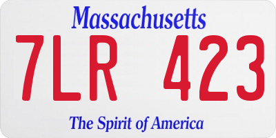 MA license plate 7LR423