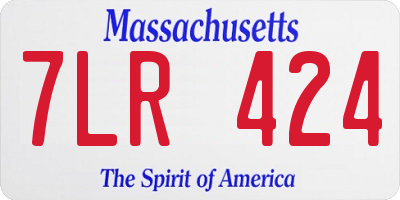 MA license plate 7LR424