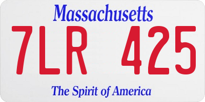 MA license plate 7LR425