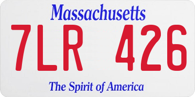 MA license plate 7LR426