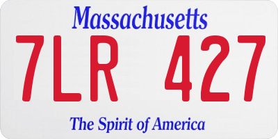MA license plate 7LR427