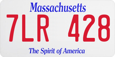 MA license plate 7LR428