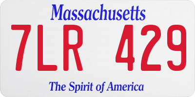 MA license plate 7LR429