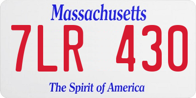MA license plate 7LR430