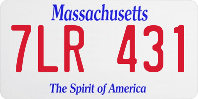MA license plate 7LR431